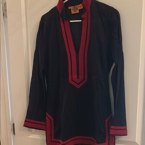 Tory Burch Red and Navy Tunic